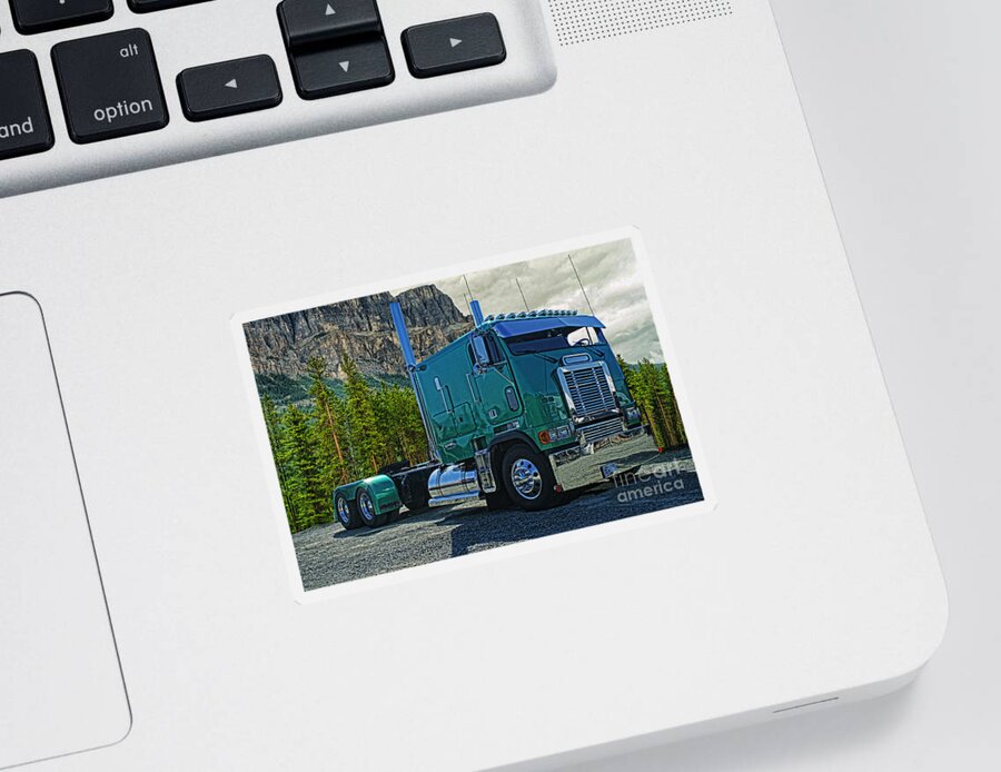 Freightliner Sticker featuring the photograph Freightliner Cabover by Randy Harris