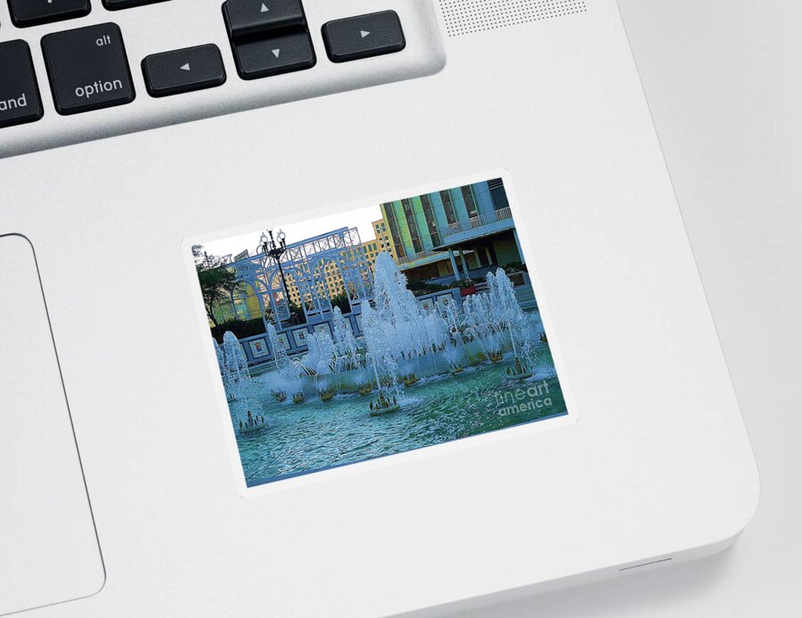 French Quarter Fountain Sticker featuring the photograph French Quarter Water Fountain by Saundra Myles