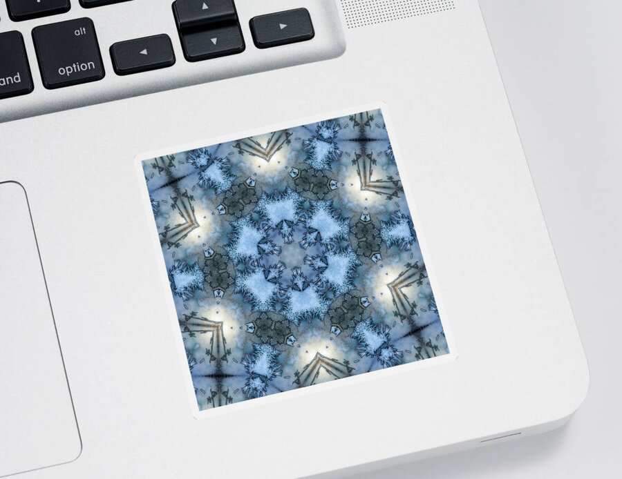  Sticker featuring the photograph Frost Mandala5 by Lee Santa
