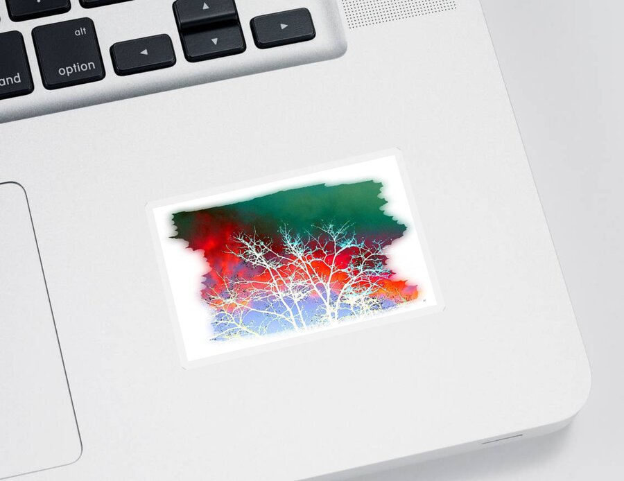 Frost Shrouded Tree Sticker featuring the digital art Frost Shrouded Tree by Will Borden