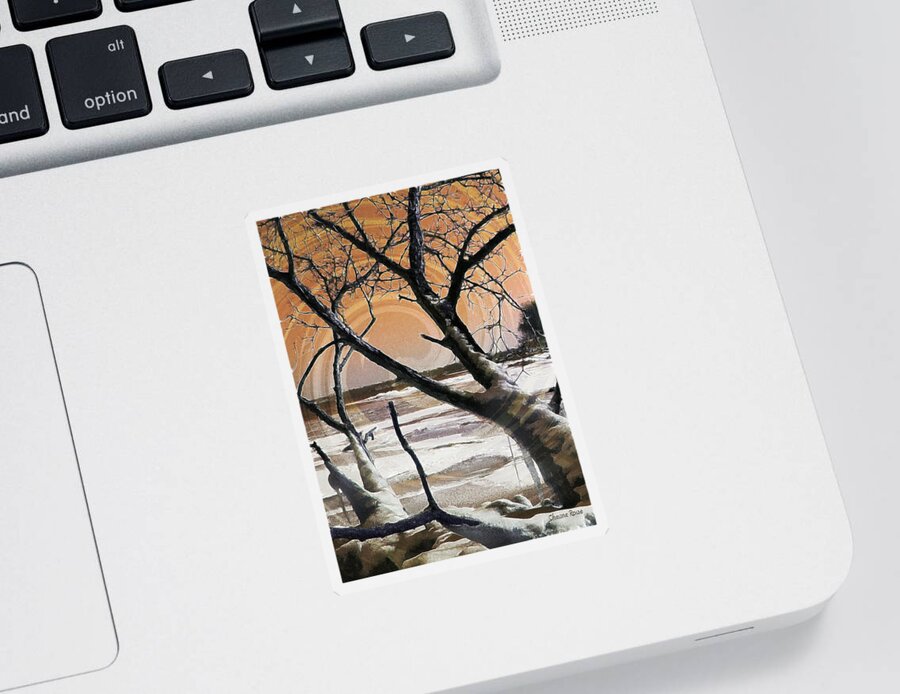 Winter Scene Sticker featuring the photograph Frozen in Time 2 by Shawna Rowe