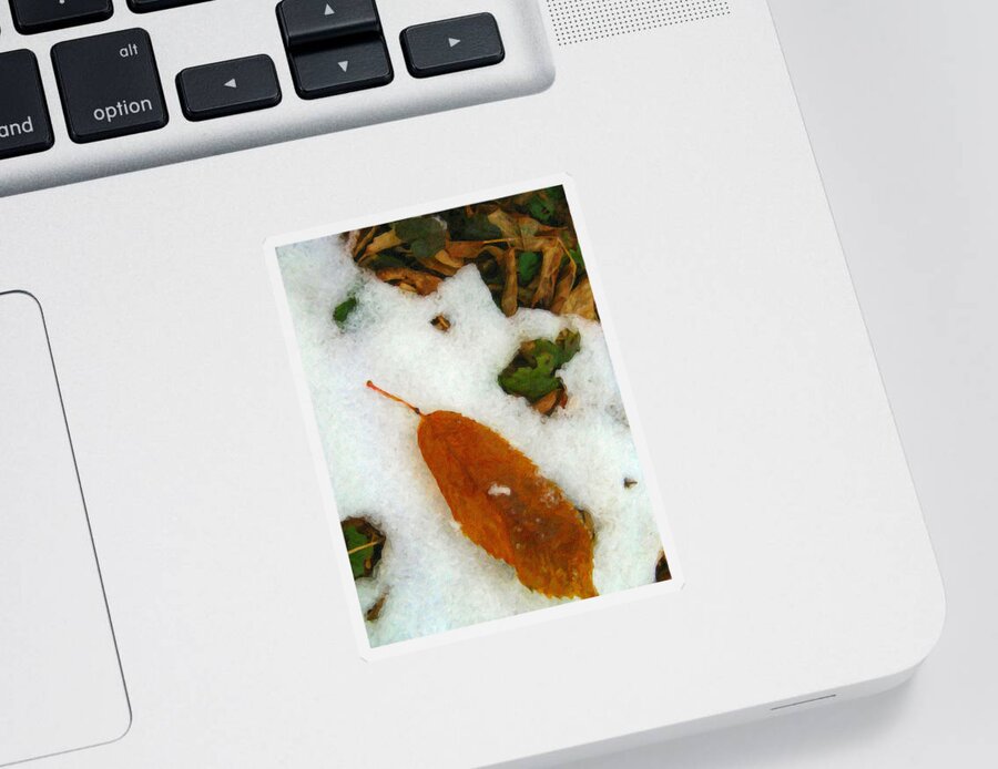 Nature Sticker featuring the photograph Frozen Nature - Digital Painting Effect by Rhonda Barrett
