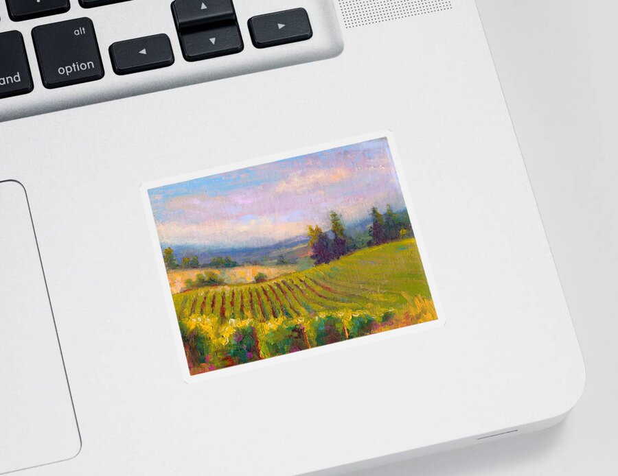 Sokol Blosser Sticker featuring the painting Fruit of the Vine - Sokol Blosser Winery by Talya Johnson