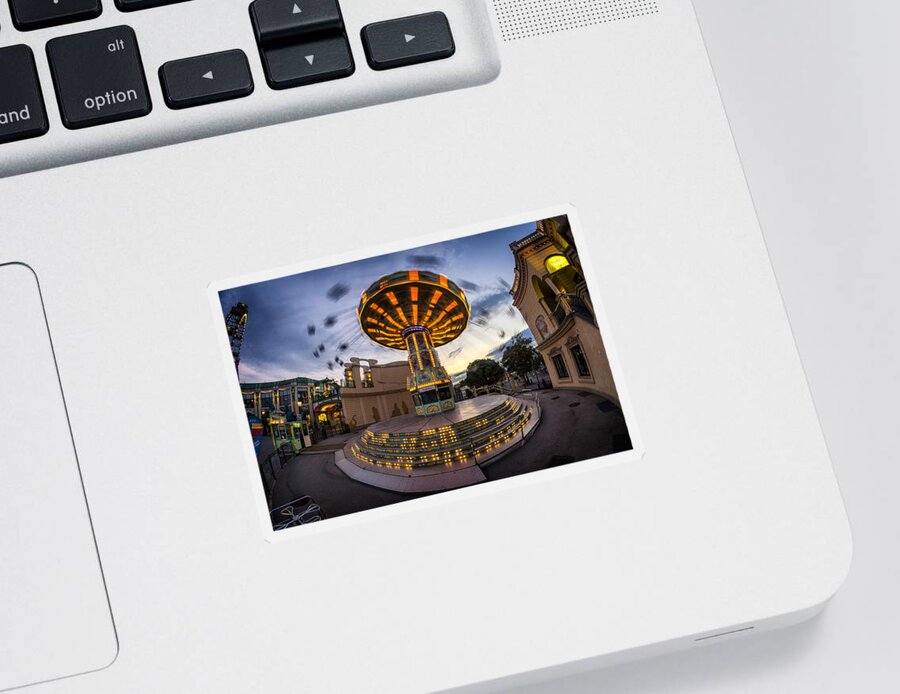 Prater Sticker featuring the photograph Fun Fair in the Night by Pablo Lopez