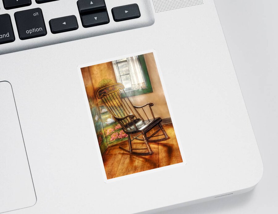 Savad Sticker featuring the photograph Furniture - Chair - The rocking chair by Mike Savad