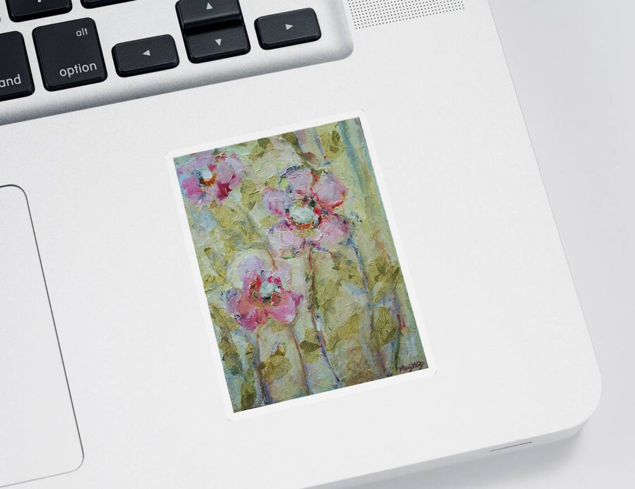 Floral Sticker featuring the painting Garden Bliss by Mary Wolf