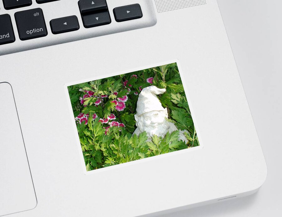 Landscape Sticker featuring the photograph Garden Gnome by Charles Kraus