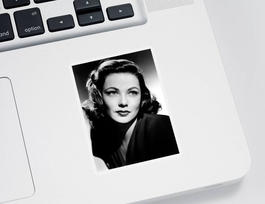 Gene Tierney Sticker featuring the photograph Gene Tierney by Mountain Dreams