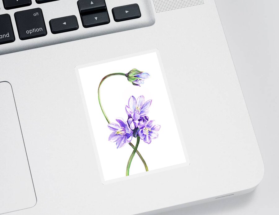 Purple Flowers Sticker featuring the painting Gentle Purple Flowers by Irina Sztukowski
