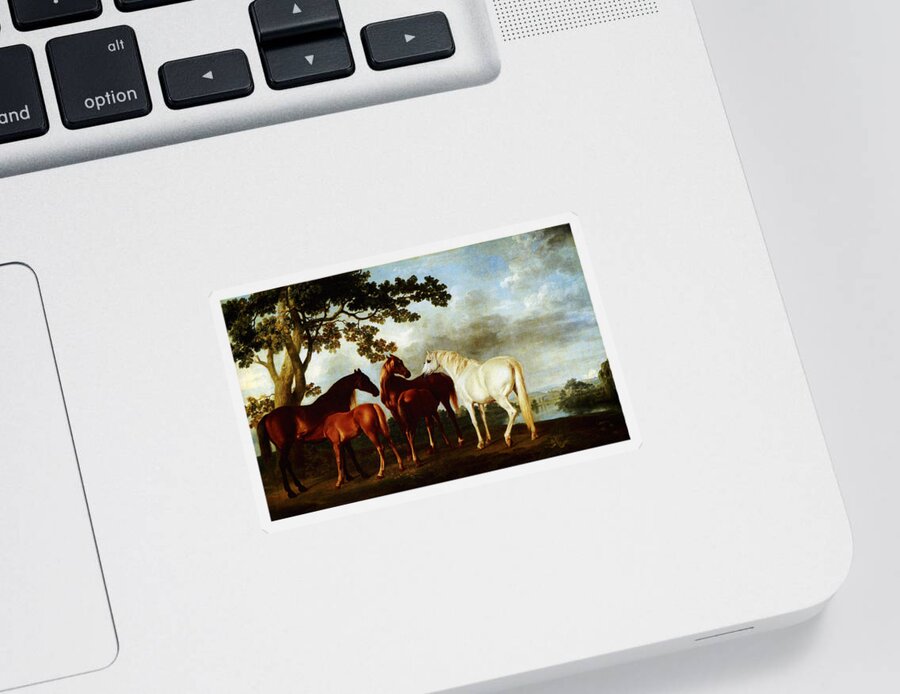 George Stubbs Painting Sticker featuring the painting Horses by Celestial Images