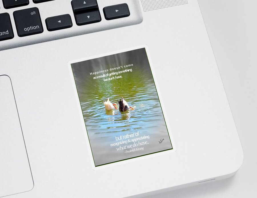 Ducks Sticker featuring the photograph Getting Happiness by Maria Aduke Alabi