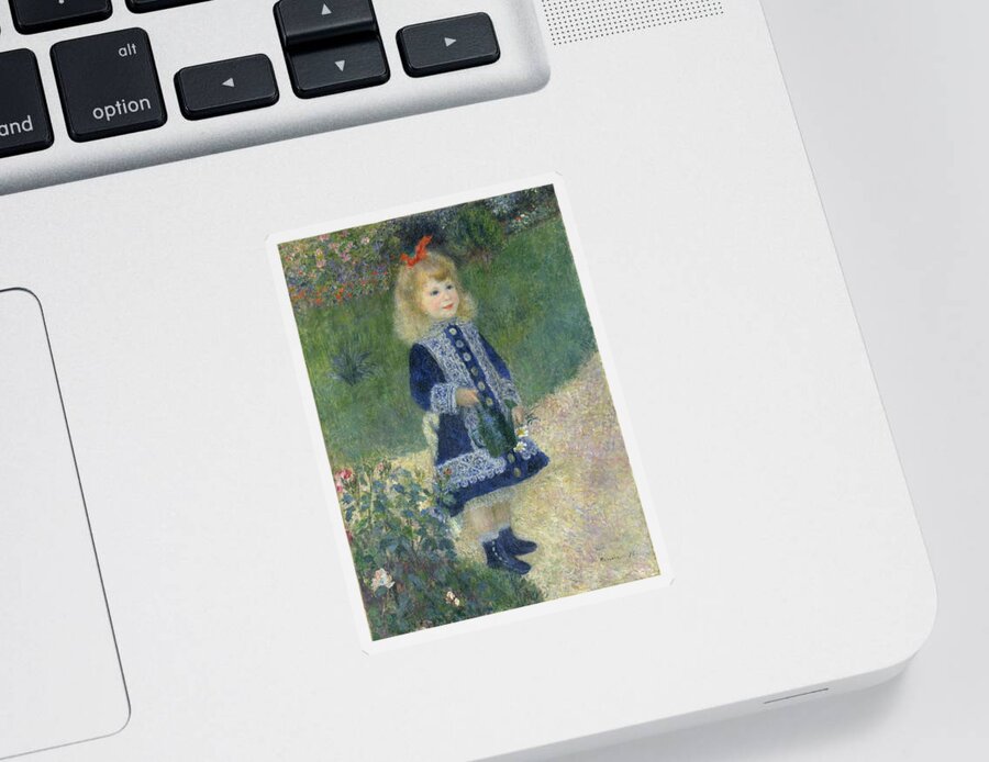 Auguste Renoir Sticker featuring the painting Girl With A Watering Can by Auguste Renoir