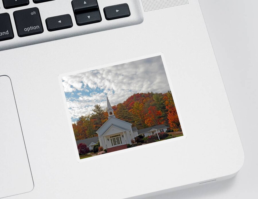 Country Church Sticker featuring the photograph Glenville in Autumn by Jennifer Robin