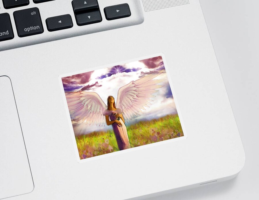 Glory Clouds Sticker featuring the digital art Glory Clouds by Jennifer Page