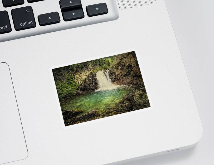 Waterfall Sticker featuring the photograph Glory Pool by Priscilla Burgers