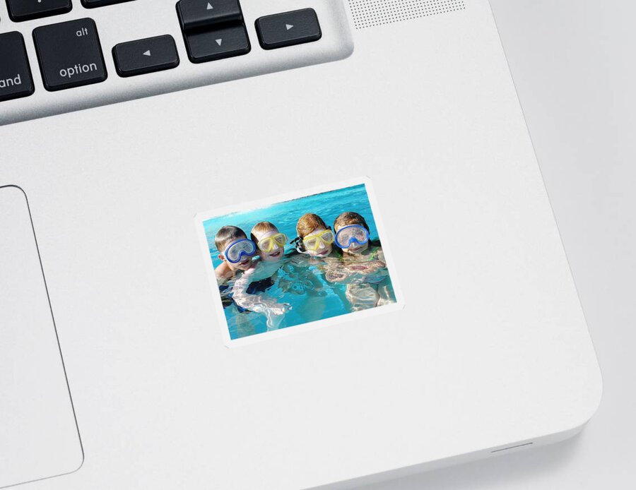 Pool Sticker featuring the photograph Goggle Eyed Quartet by David Nicholls