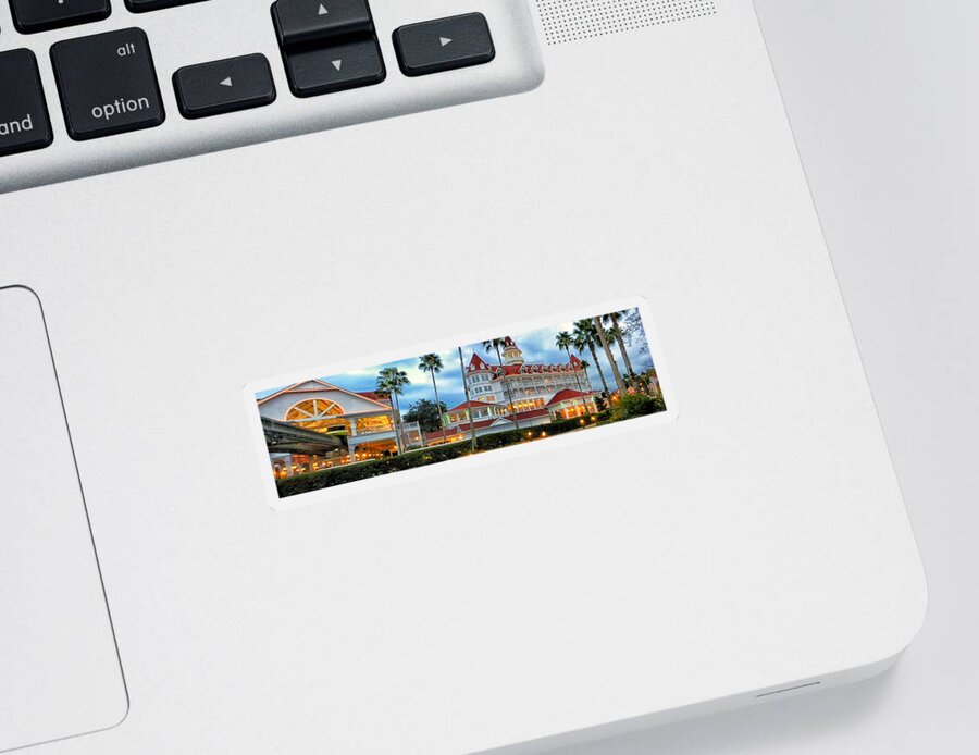 Grand Floridian Sticker featuring the photograph Grand Floridian Resort Walt Disney World by Thomas Woolworth