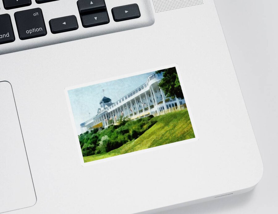 Hotel Sticker featuring the photograph Grand Hotel Mackinac Island ll by Michelle Calkins