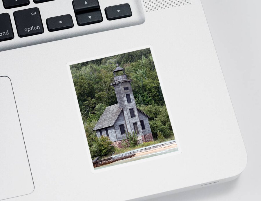 Grand Sticker featuring the photograph Grand Island East Channel Lighthouse by George Jones