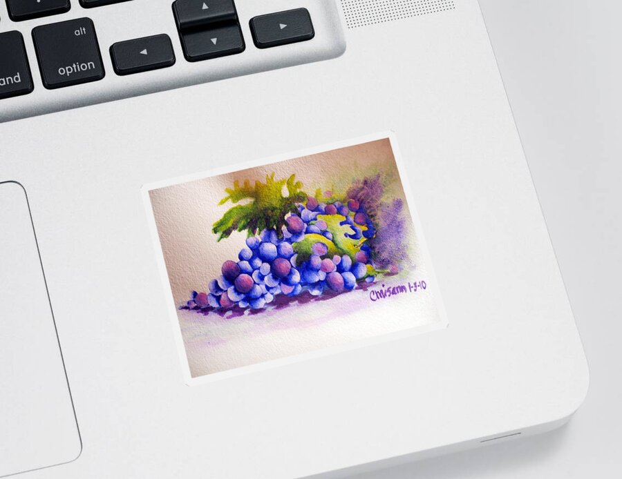 Fine Art Painting Sticker featuring the painting Grapes by Chrisann Ellis
