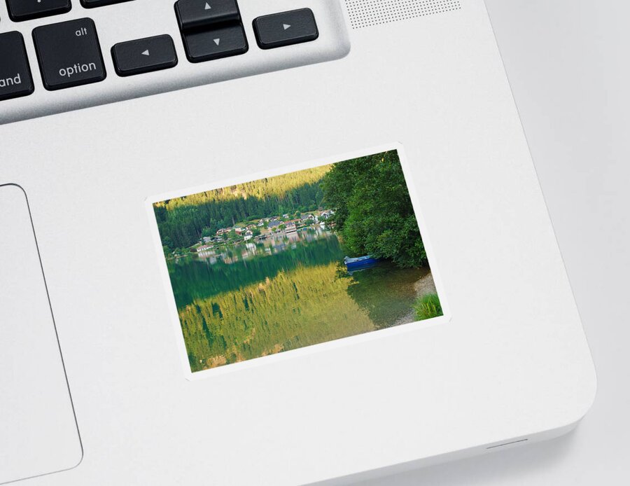 Mountains Sticker featuring the photograph Green Reflections by Marco Busoni