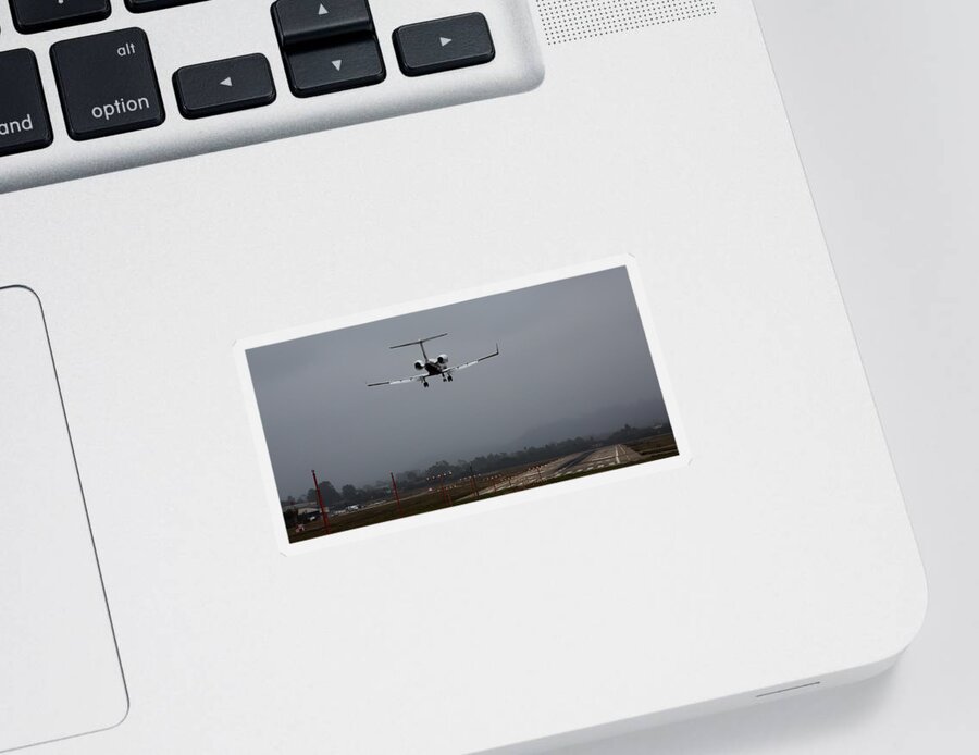 Gulfstream Sticker featuring the photograph Gulfstream Approach by John Daly