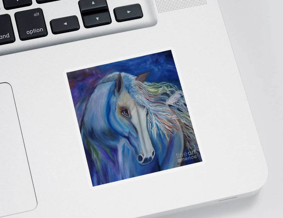 Equine Sticker featuring the painting Gypsy Shadow by Jenny Lee