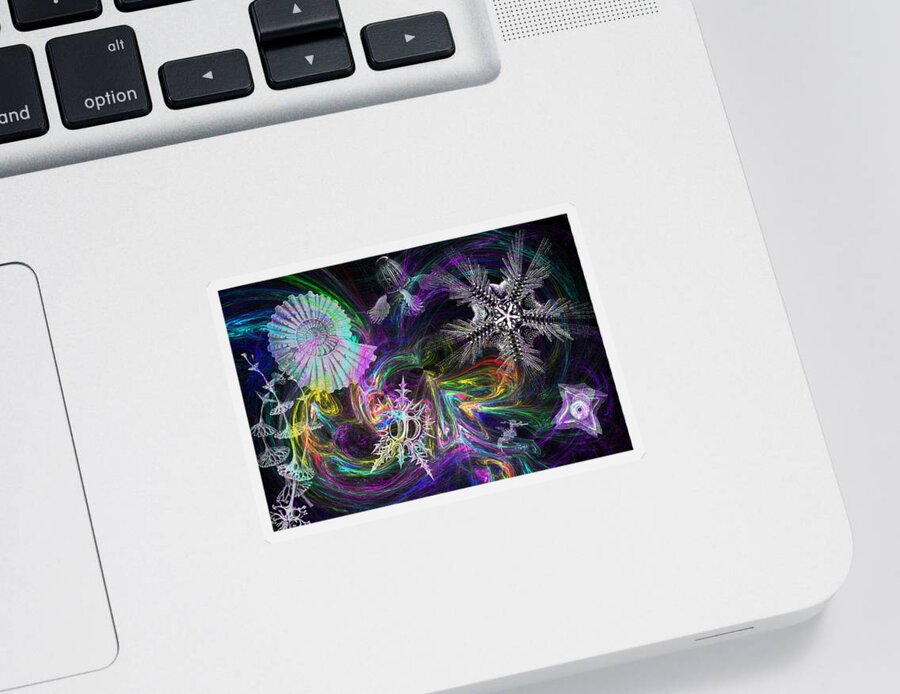 Haeckel Sticker featuring the digital art Haeckel Sea by Lisa Yount