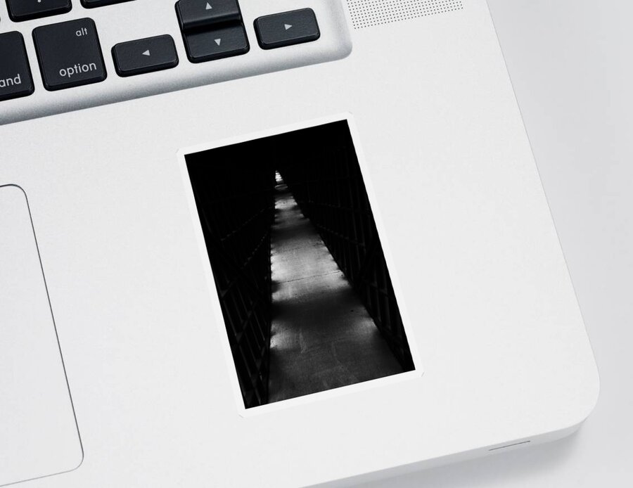 Black And White Sticker featuring the photograph Hallway to Nowhere by Christi Kraft