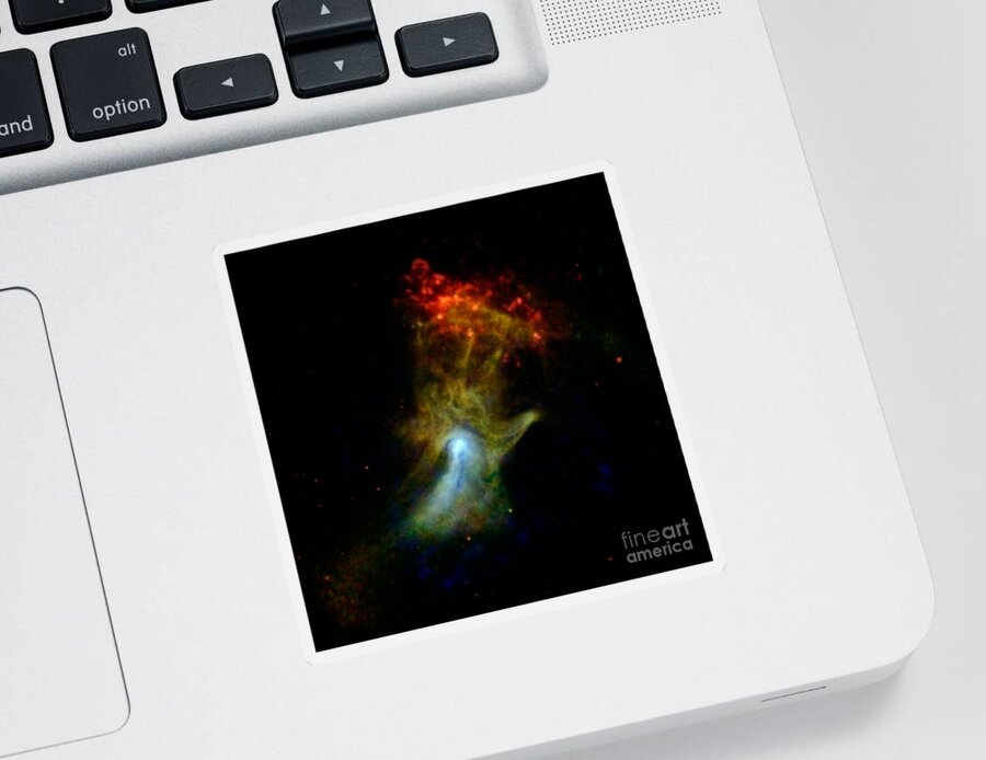 Galaxy Sticker featuring the photograph Hand Of God Pulsar Wind Nebula by Science Source