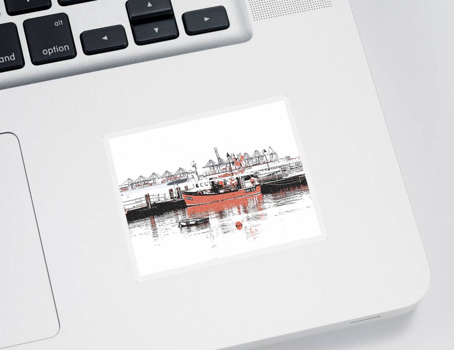 Richard Reeve Sticker featuring the photograph Harwich - Fishing Boat by Richard Reeve