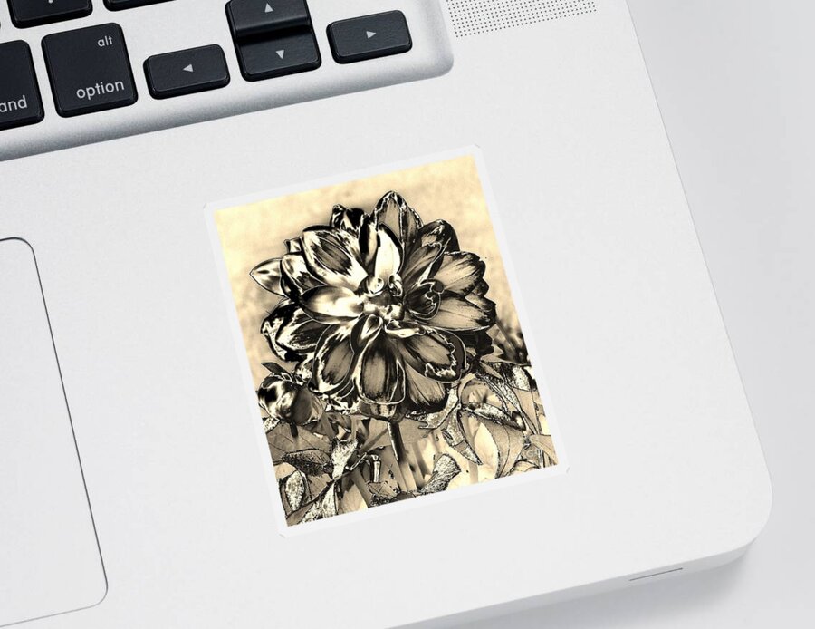 Flower Sticker featuring the digital art Heavy Metal by Dani McEvoy
