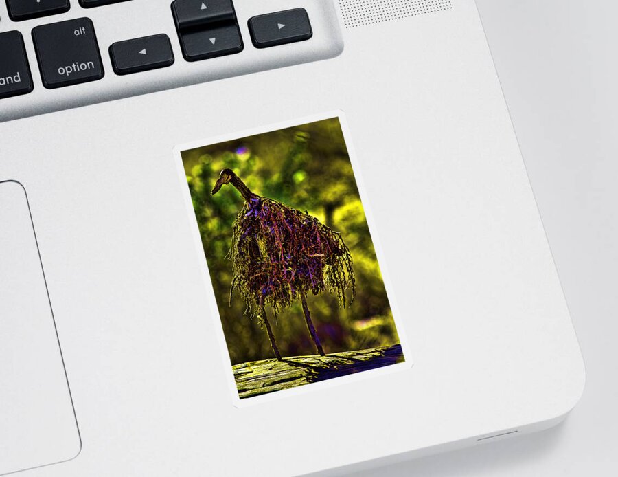 Log Sticker featuring the photograph Heron Totem by Gary Holmes