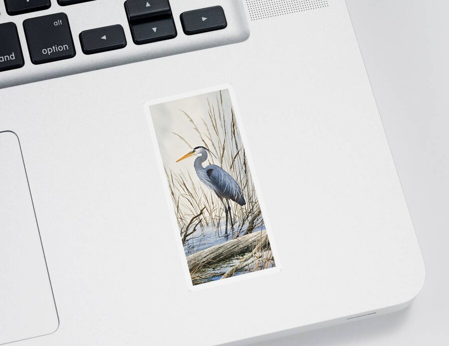 Heron Sticker featuring the painting Herons Natural World by James Williamson