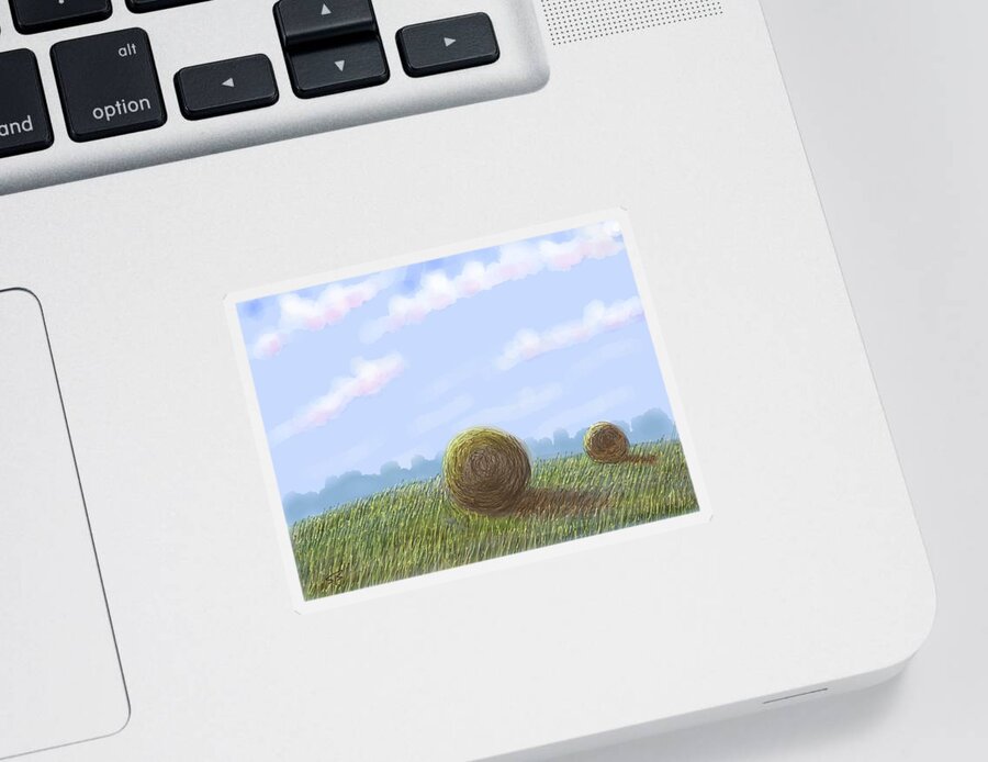 Hay Sticker featuring the digital art Hey I See Hay by Stacy C Bottoms