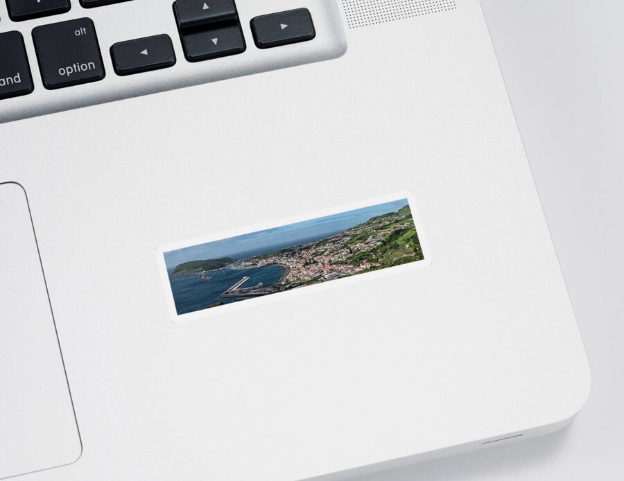 Photography Sticker featuring the photograph High Angle View Of Cityscape On Coast by Panoramic Images