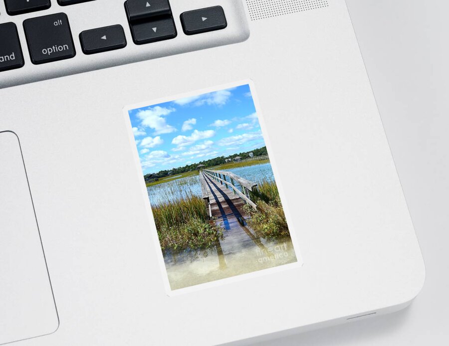 Scenic Sticker featuring the photograph High Tide At Pawleys Island by Kathy Baccari