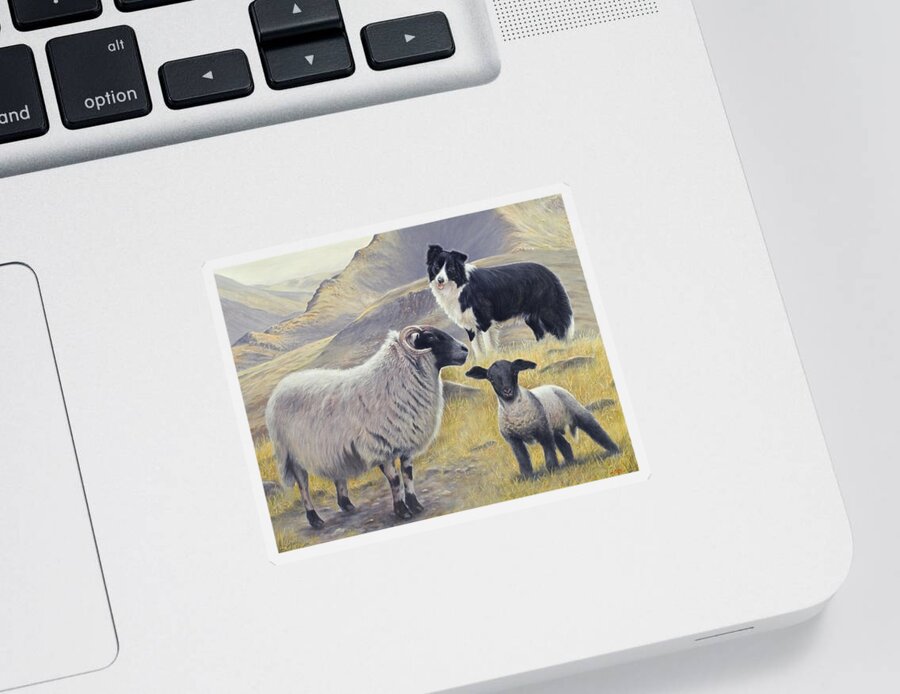 Dog Paintings Sticker featuring the painting Highland Spirit by John Silver