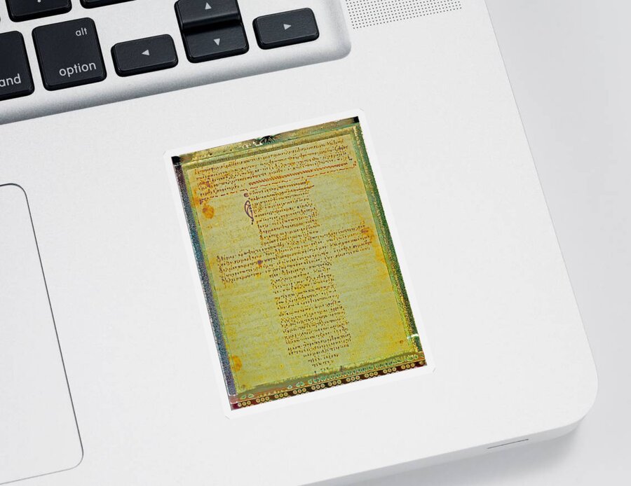 Physician Sticker featuring the photograph Hippocratic Oath on vintage parchment paper by Eti Reid
