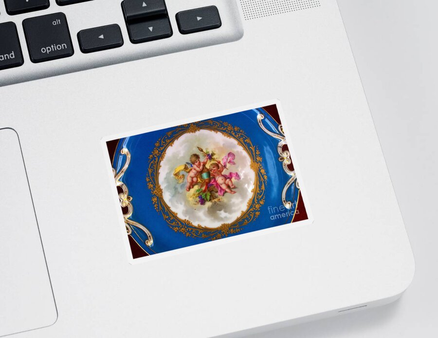 Europe Sticker featuring the photograph historic china plate from Lithuania 3 by Rudi Prott