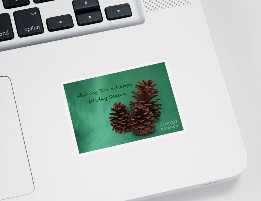 Pine Cones Sticker featuring the photograph Holiday Pine Cones by Mary Deal