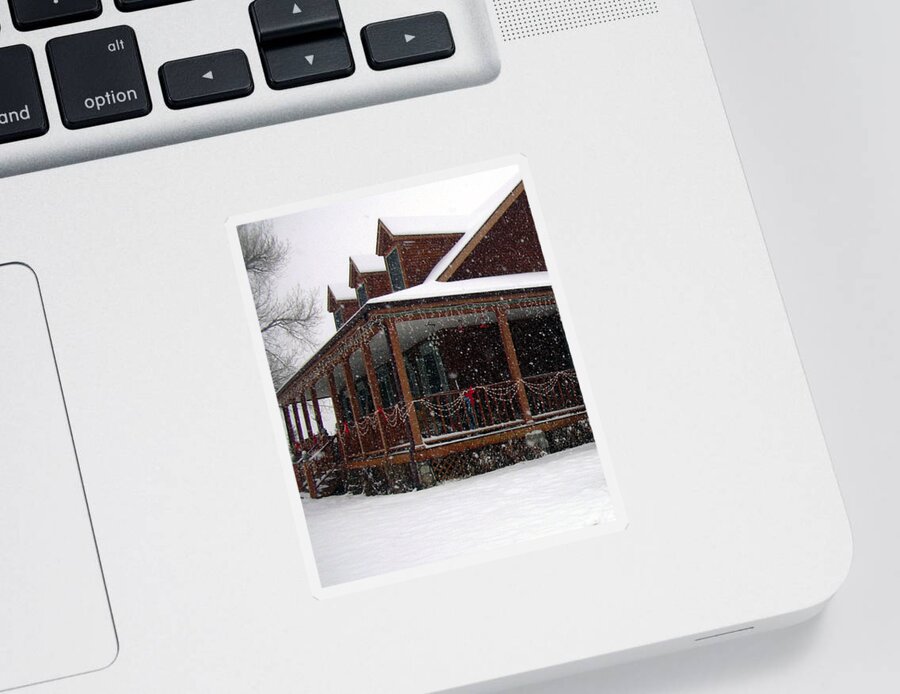 Ranch Sticker featuring the photograph Holiday Porch by Claudia Goodell