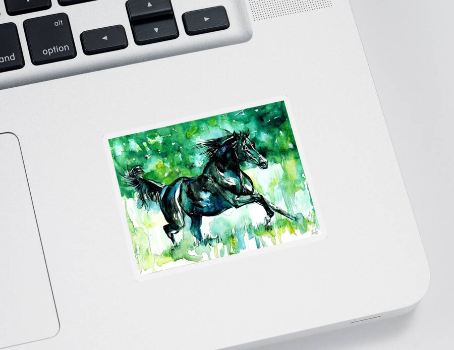 Horse Sticker featuring the painting Horse Painting.42 by Fabrizio Cassetta