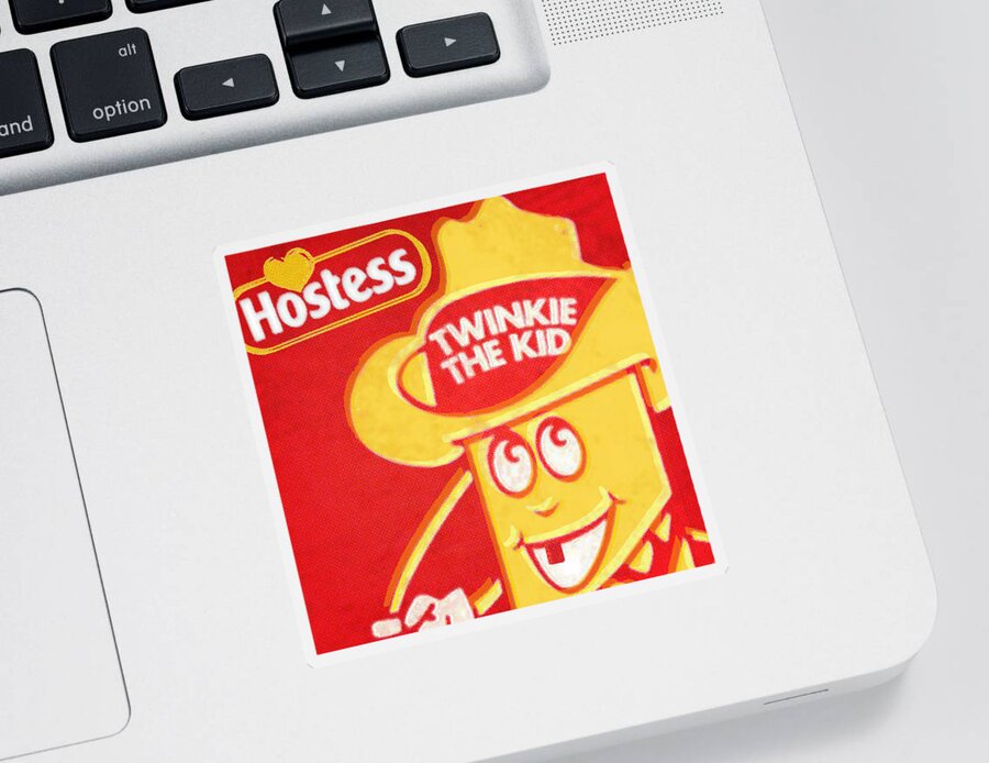 Hostess Sticker featuring the painting Hostess Twinkie The Kid by Tony Rubino