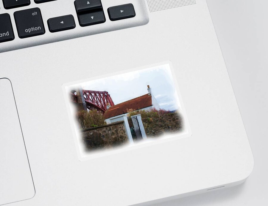 House At The Bridge Sticker featuring the photograph House at the bridge by Elena Perelman