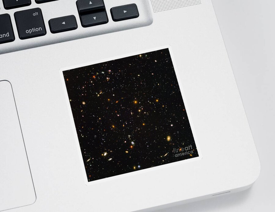 Galaxy Sticker featuring the photograph Hubble Ultra Deep Field Galaxies by Science Source