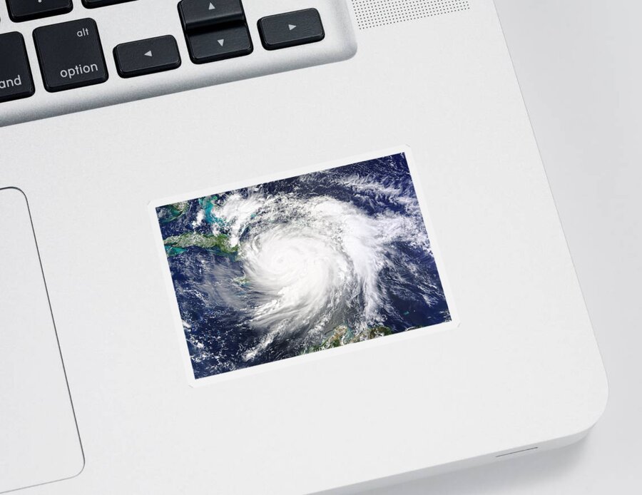 Aerial View Sticker featuring the photograph Hurricane Matthew Makes Landfall by Science Source