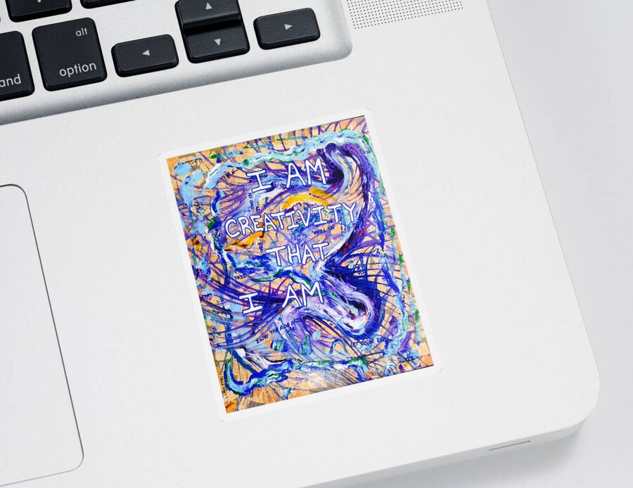 Inspirational Sticker featuring the painting I am Creativity by Paul Carter