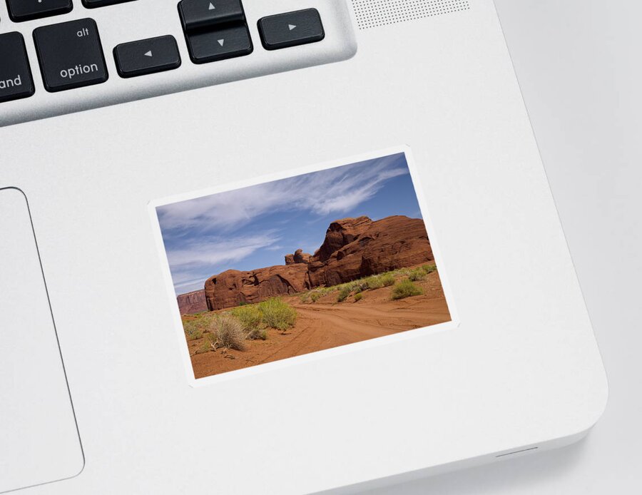 Monument Valley Sticker featuring the photograph I Will Go Where The Road Leads Me by Lucinda Walter
