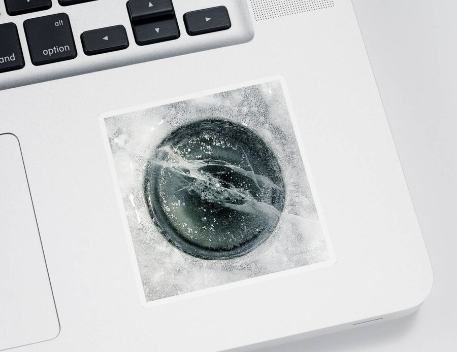 Ice Sticker featuring the photograph Ice Fishing Hole 8 by Steven Ralser